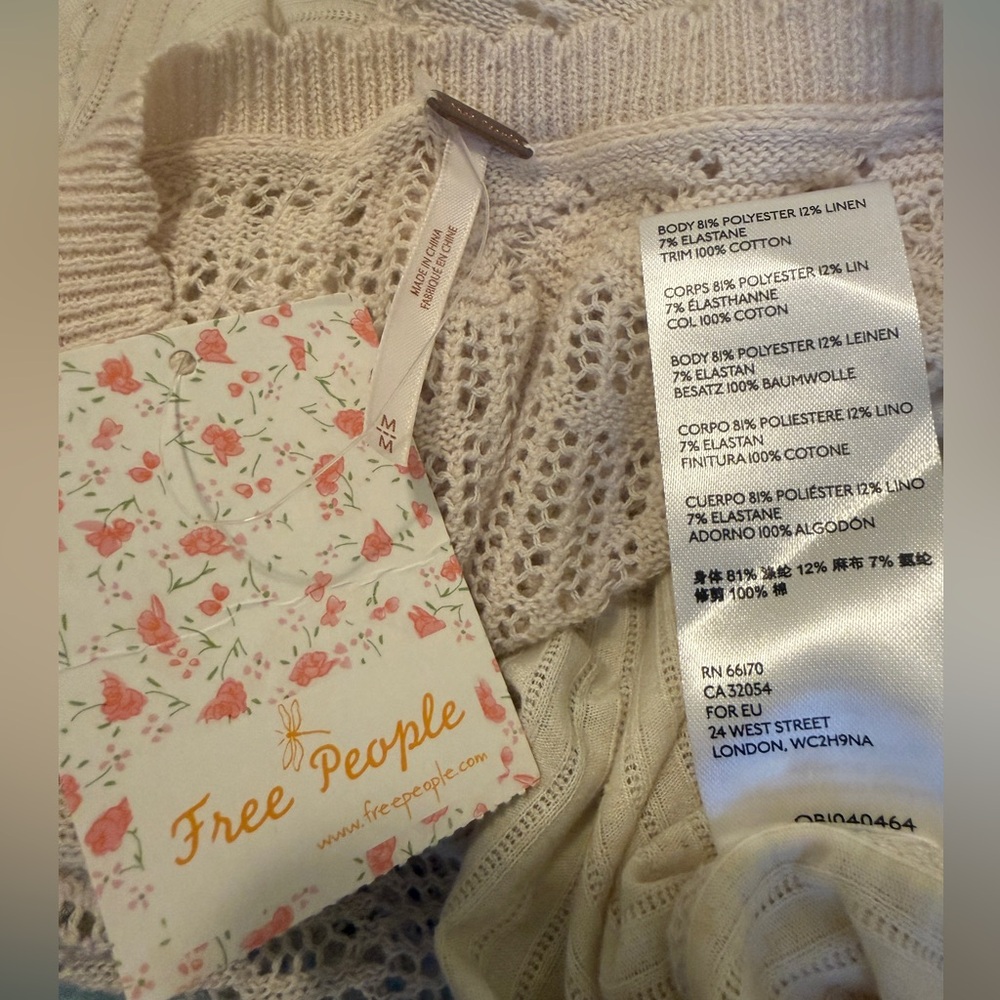 Free People Colette Long Sleeve Top | Medium | Sand | NWT - Picture 8 of 8